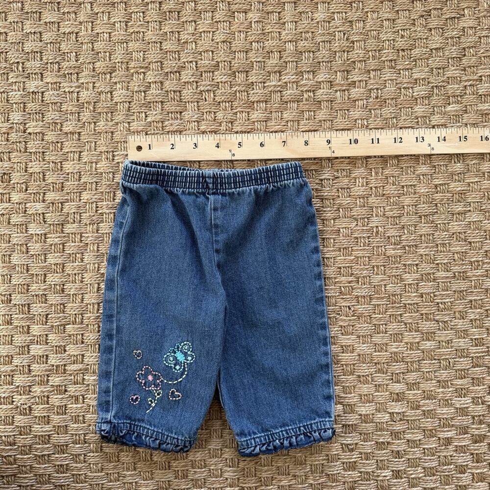 Vintage KRU Supplies Elastic Baby Girl’s Embroidery Jeans Size 3/6 Months - Picture 8 of 9